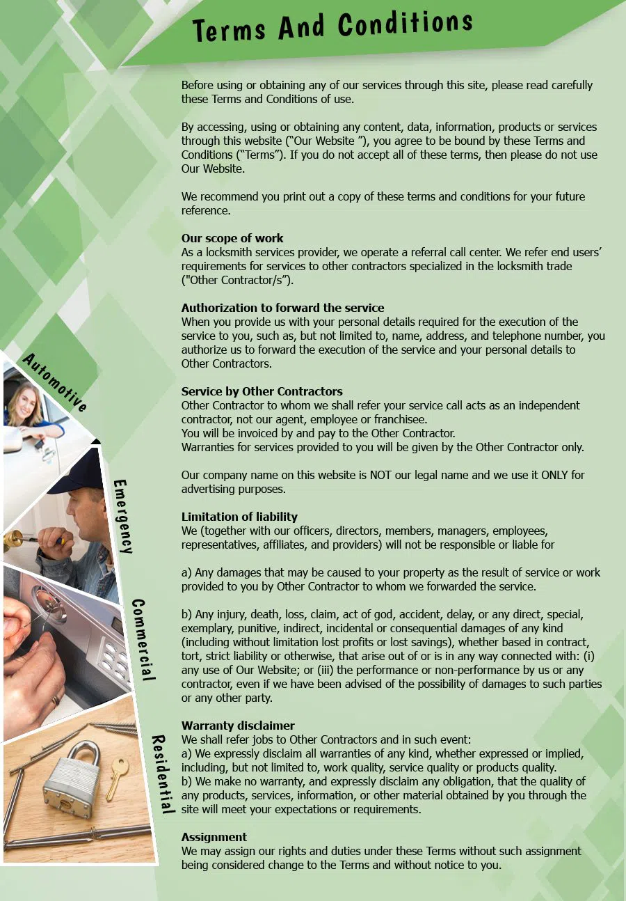 Central Lock Key Store Los Angeles, CA 310-819-3950 - TermsAndConditions-2